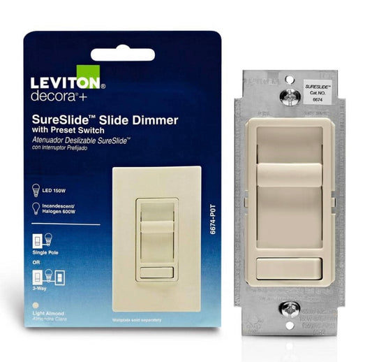 Leviton slide dimmer almond