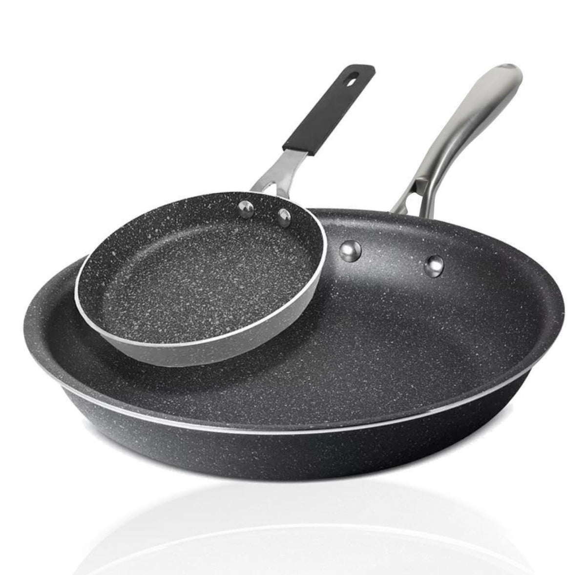 2 piece black frying pans