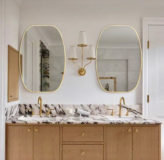 24"x 36" Gold oval mirrors (set of 2)