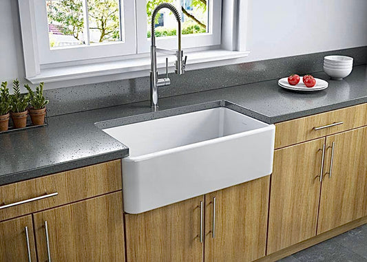 Matte stone farmhouse 33" apron front kitchen sink