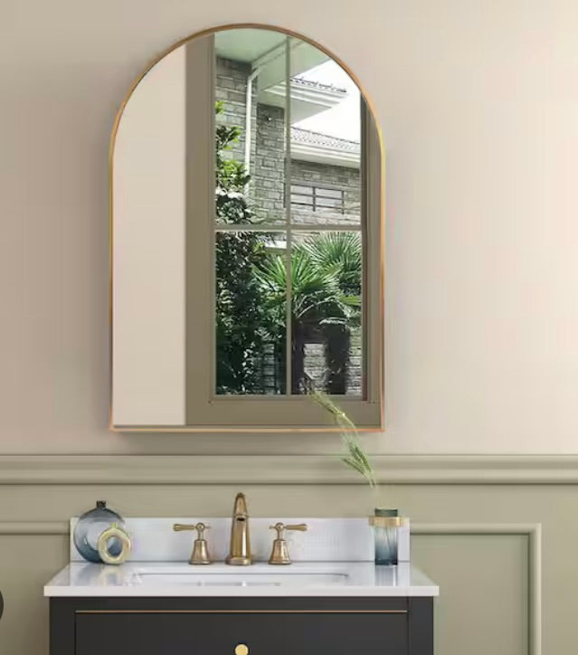 20x30 arched gold mirror
