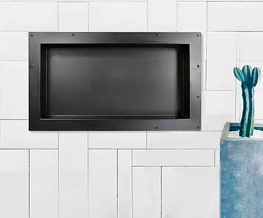 Tile redi single shelf shower niche in black