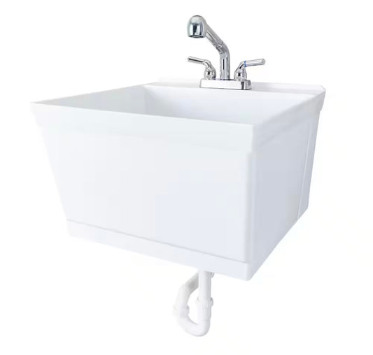 23.5"x22.88" wall mounted utility sink w/faucet