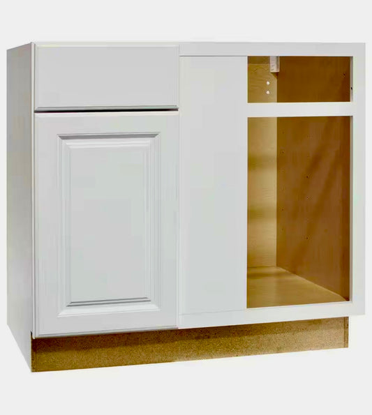 Hampton raised panel 36" blind corner satin white