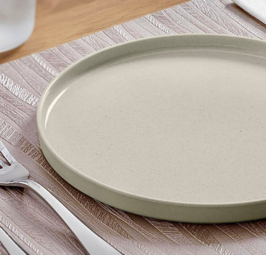Salad plates set in natural beige