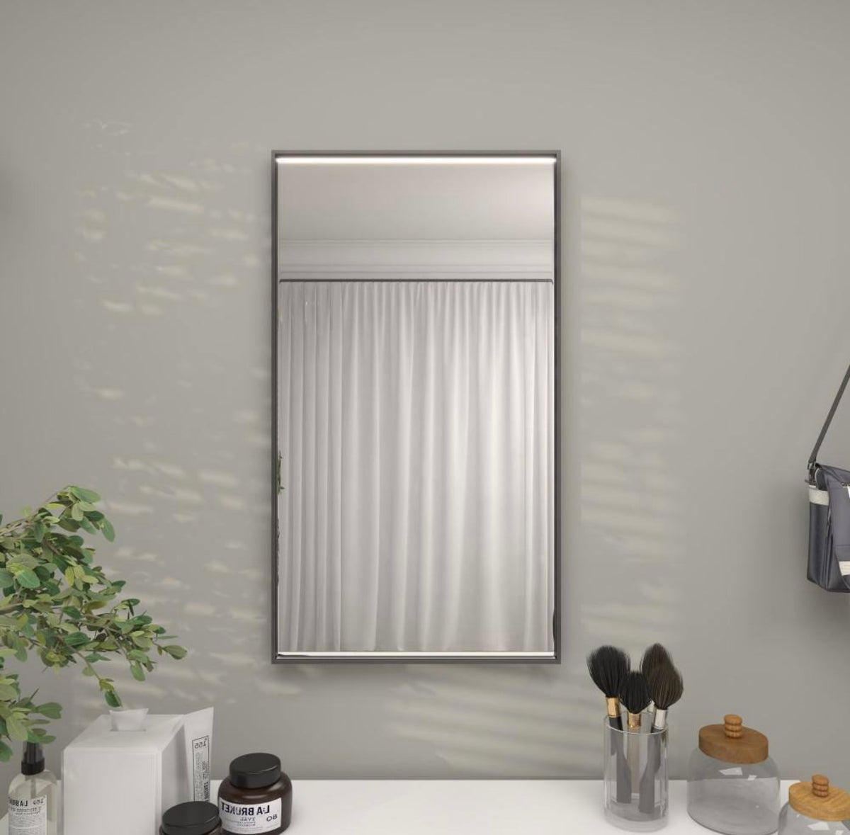 18x30 rectangle thin black mirror