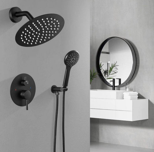 Single handle shower faucet in matte black