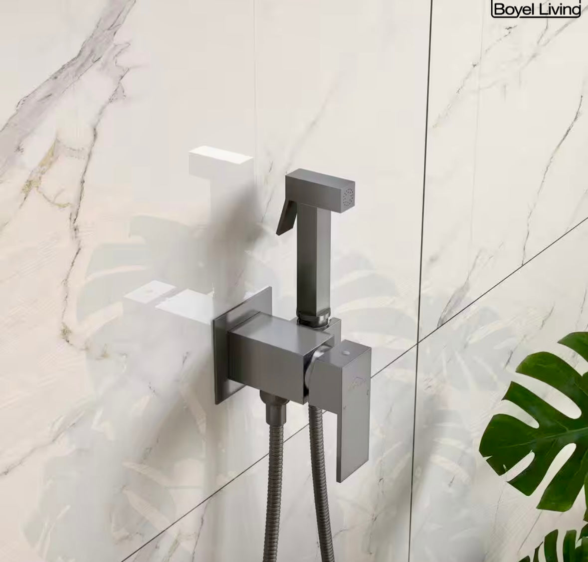 Wall mount handheld bidet sprayer in gunmetal gray