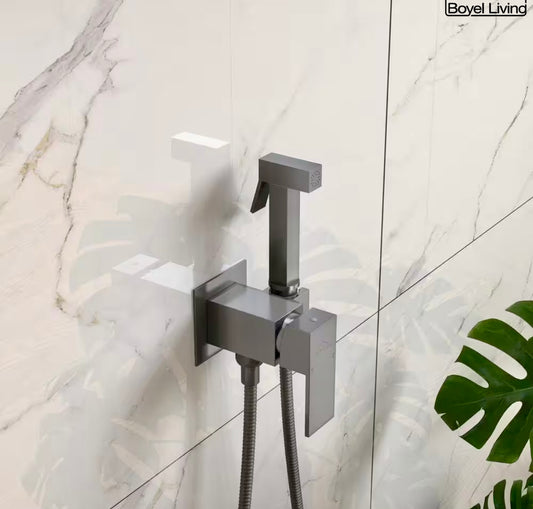 Wall mount handheld bidet sprayer in gunmetal gray