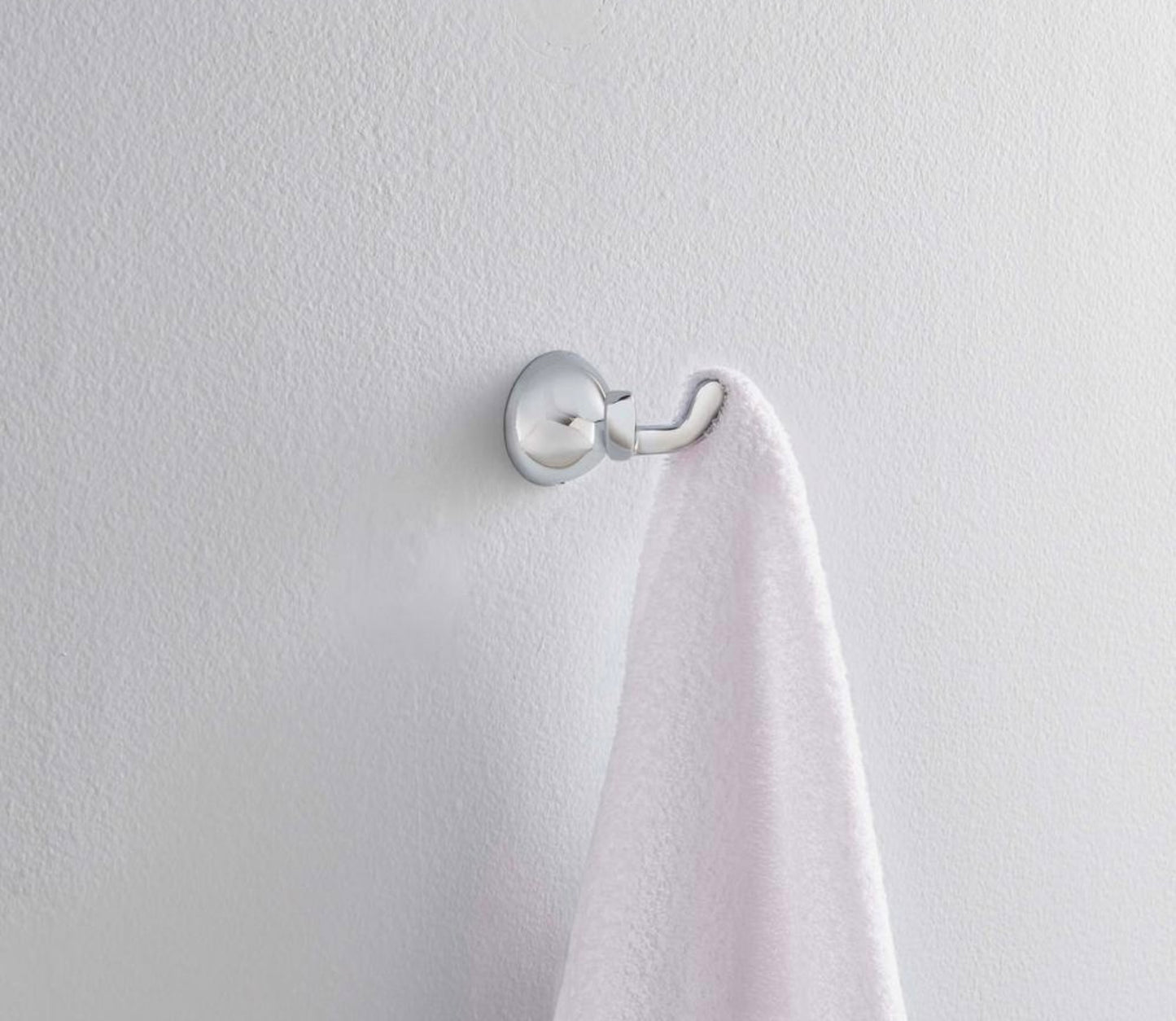 Double towel hook in polished chrome
