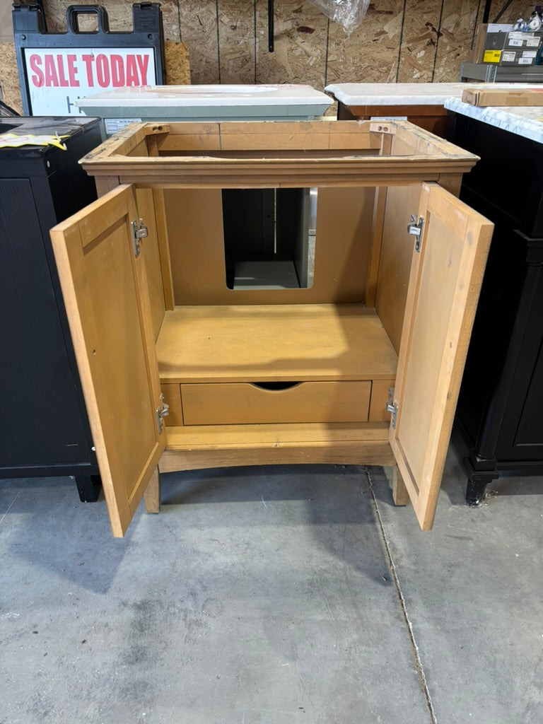 28" vanity in almond toffee without top