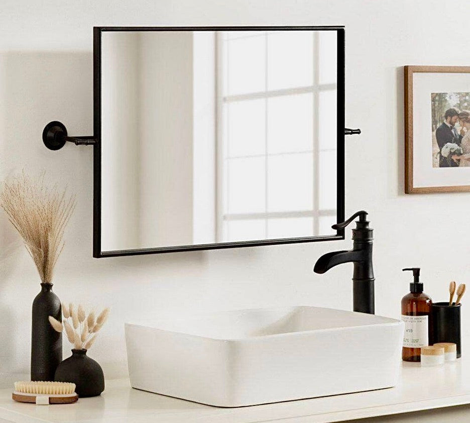 Darbridge 20"x30.25" black pivot mirror