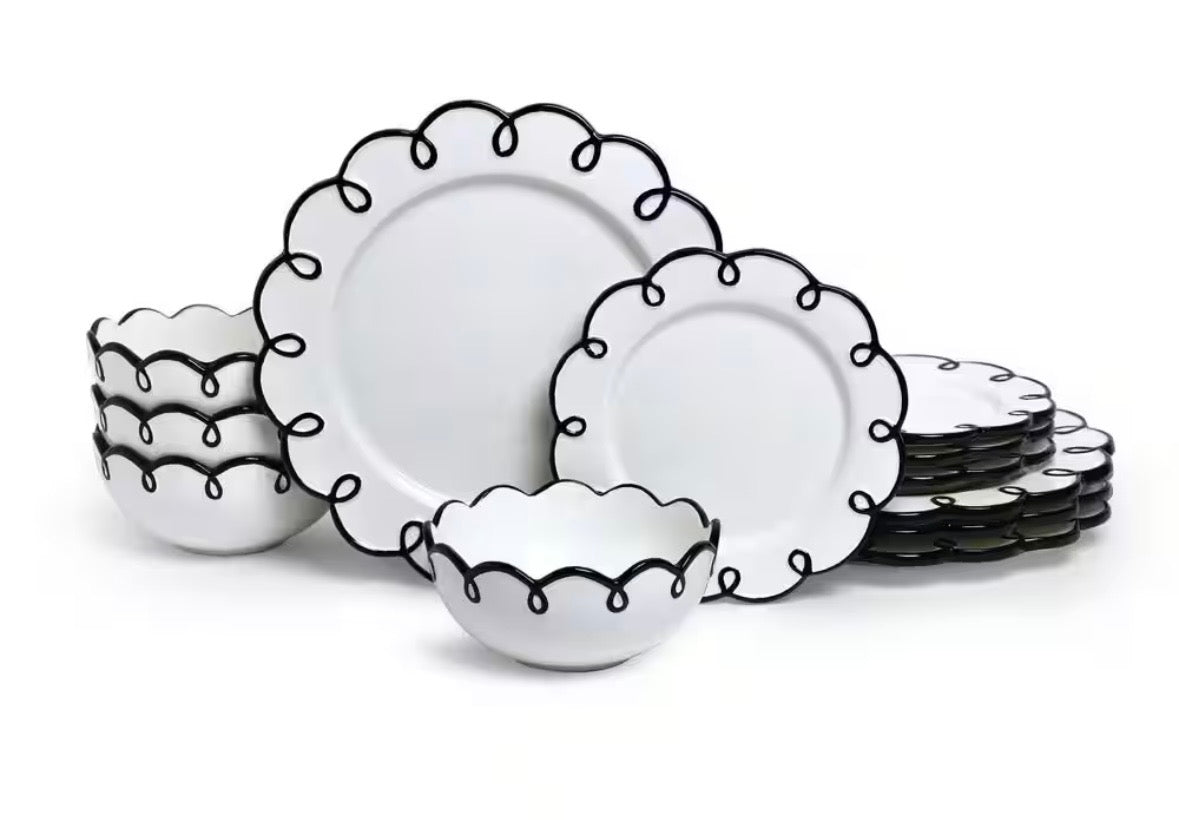 Splash of cheer 12 piece dinnerware set