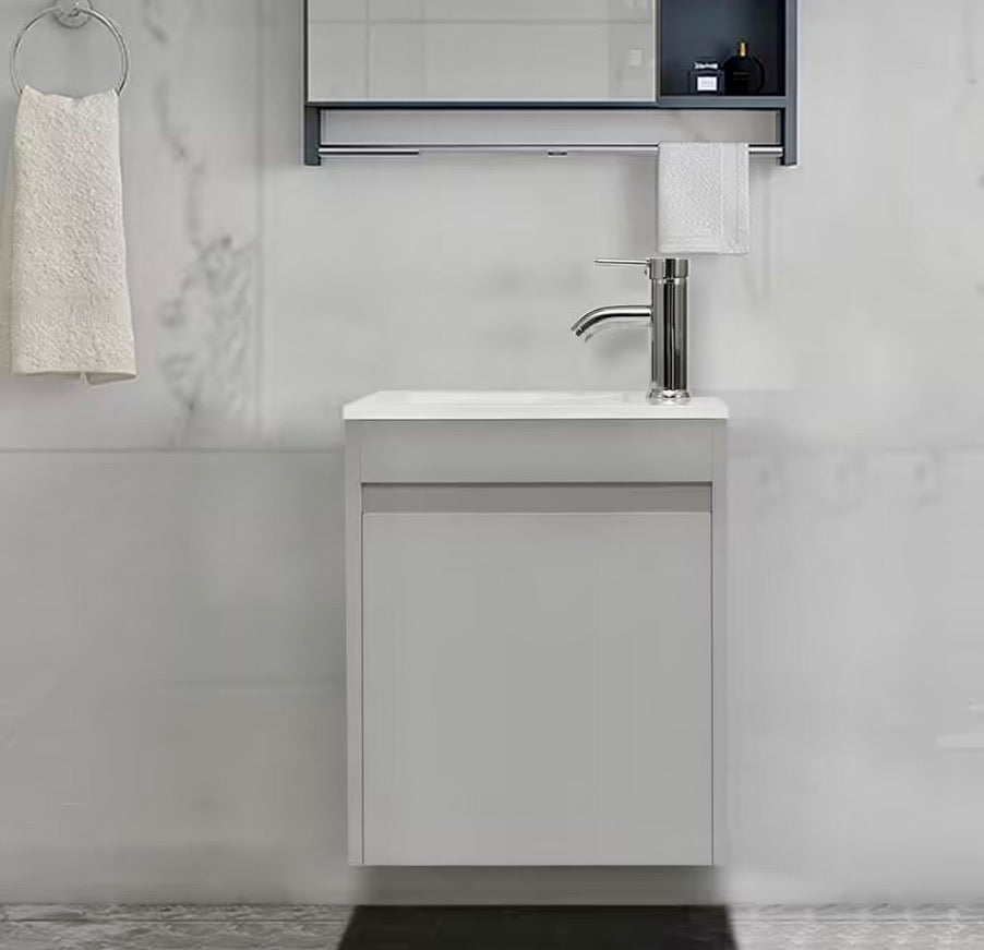 16"W gray floating vanity