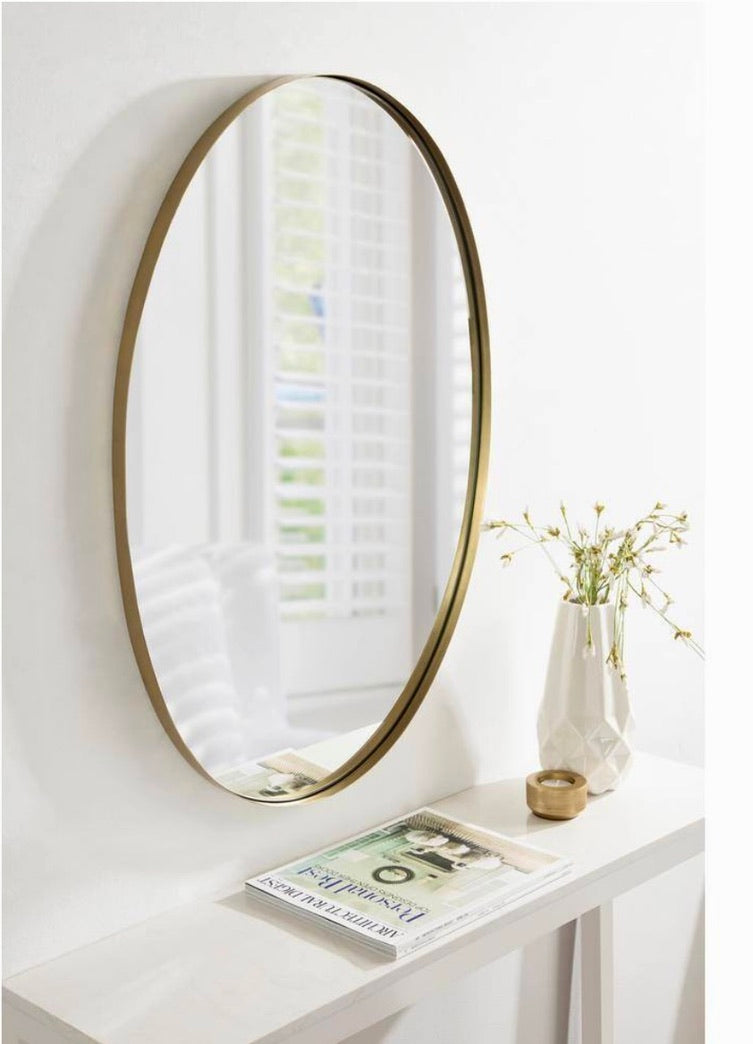 30"x 20" Oval gold mirror