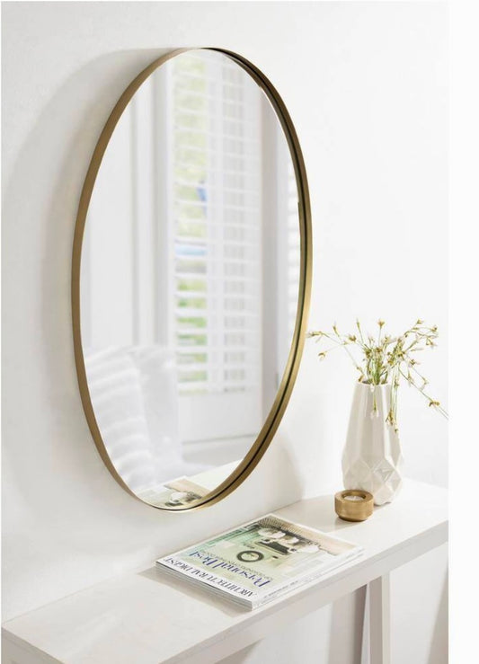 30"x 20" Oval gold mirror
