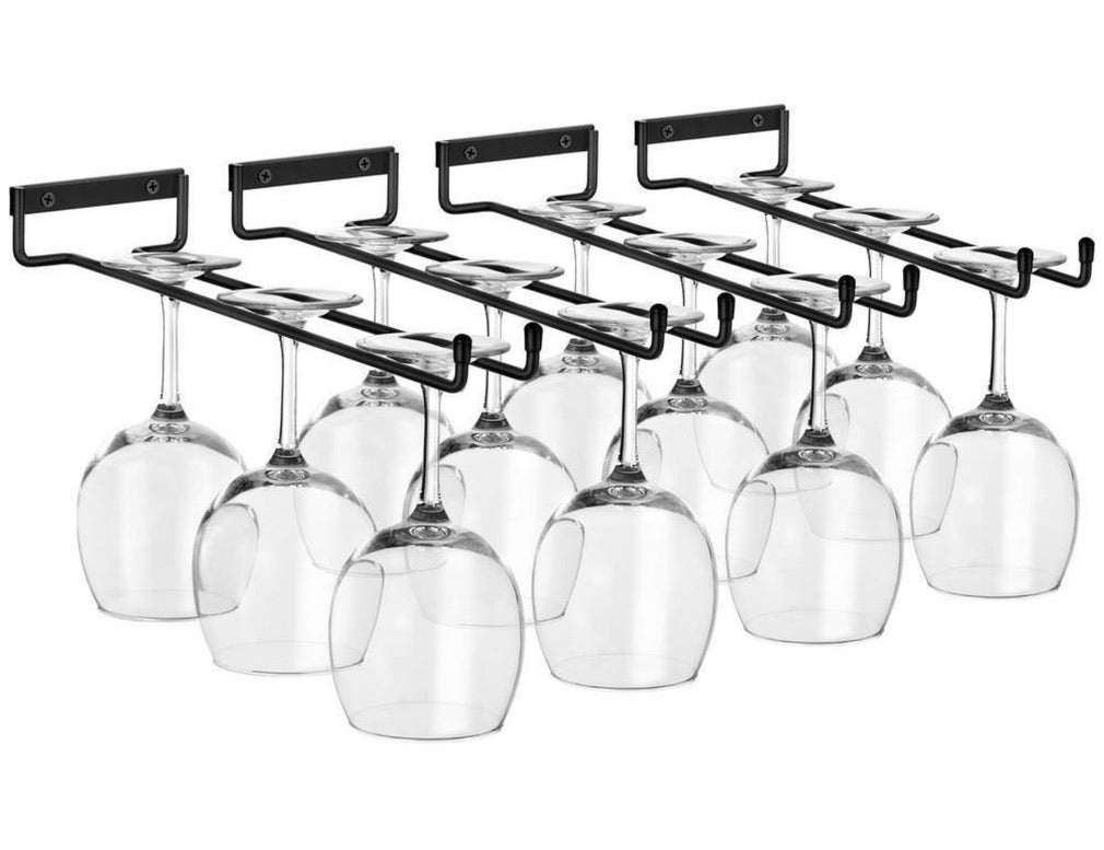 Under cabinet wine glass holder
