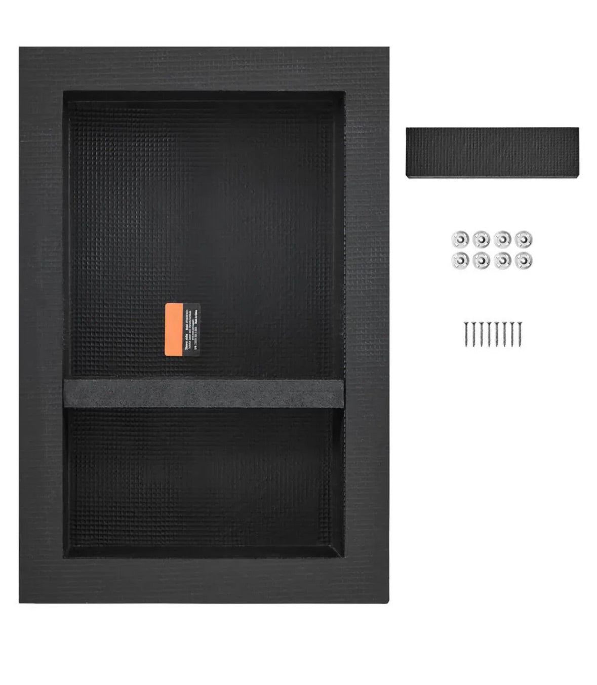16x24x4 tile ready shower niche black