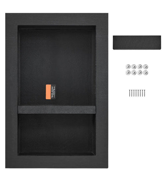 16x24x4 tile ready shower niche black