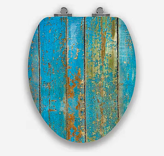 Topseat elongated toilet seat in blue