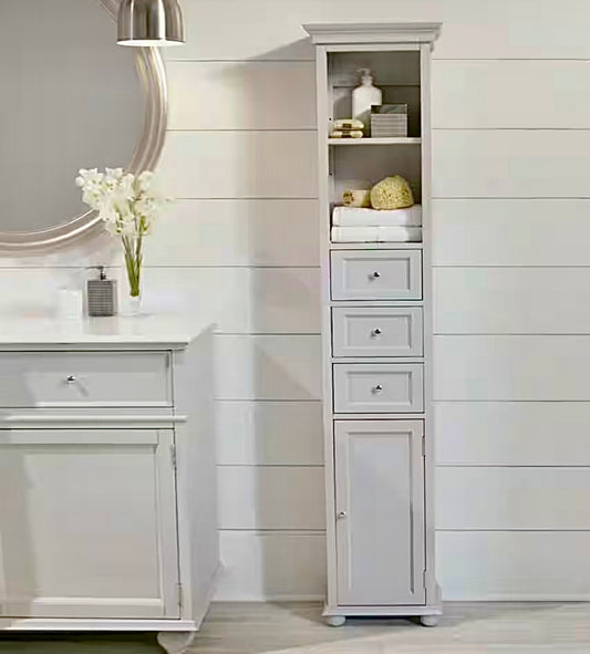 Hampton harbor 15"W x 68"H linen cabinet in gray