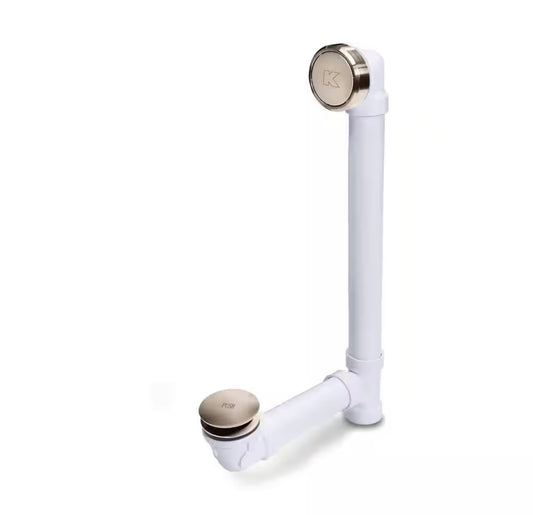 Full soak bath waste and overflow tub drain in brushed nickel