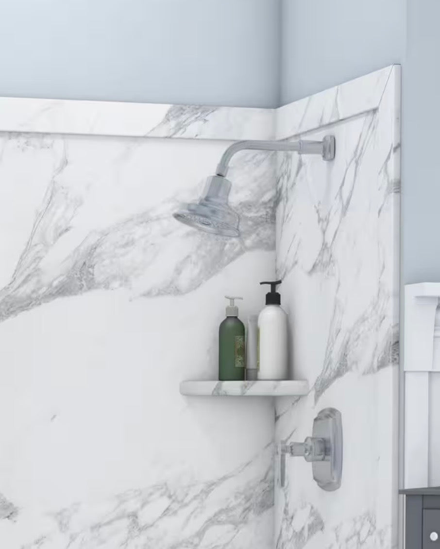 15” corner shelf Calacatta white