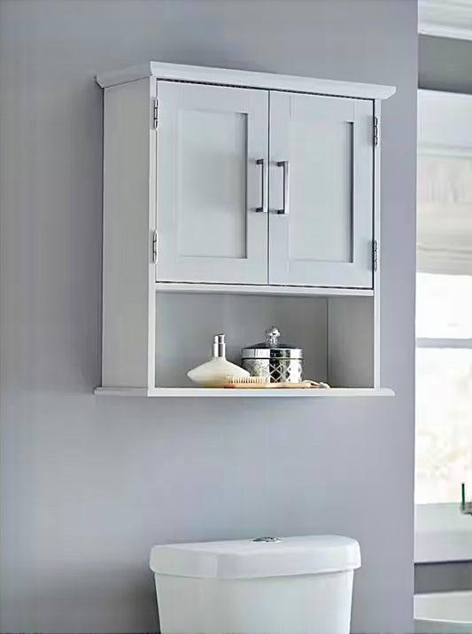 Bathroom over toilet cabinet in gray