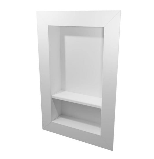 17x26 recessed shower niche in white
