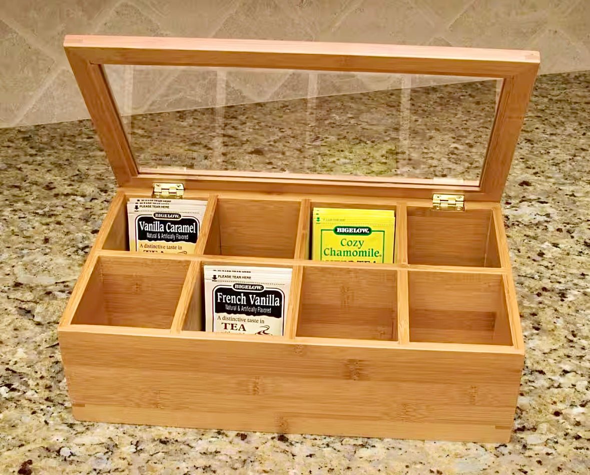 8 compartment tea box