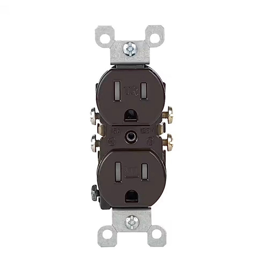 Duplex outlet in brown