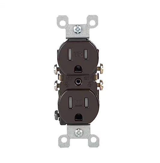 Duplex outlet in brown