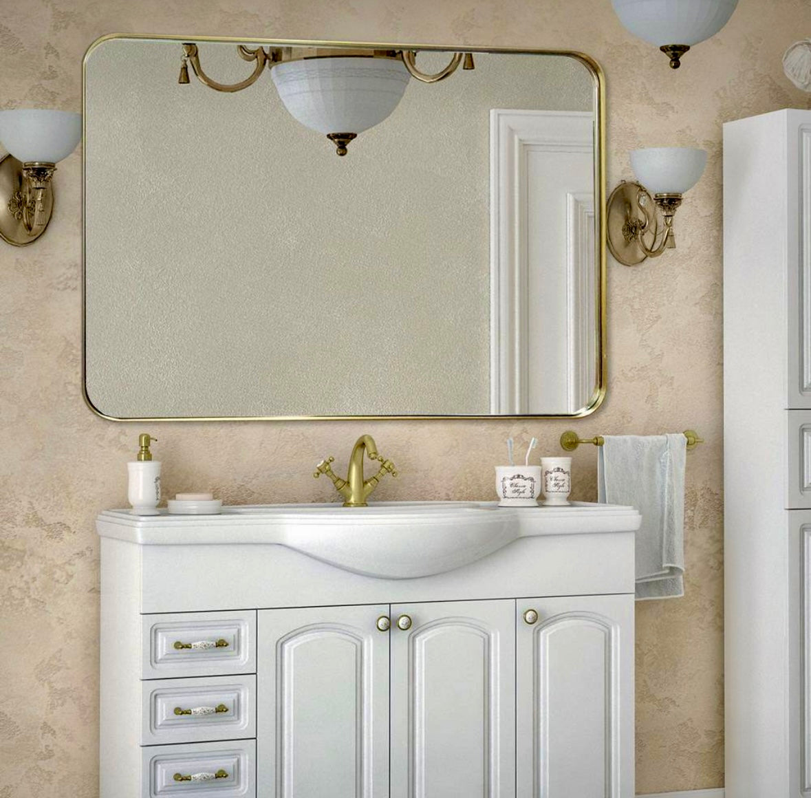 22"x30" Mirror in brushed gold