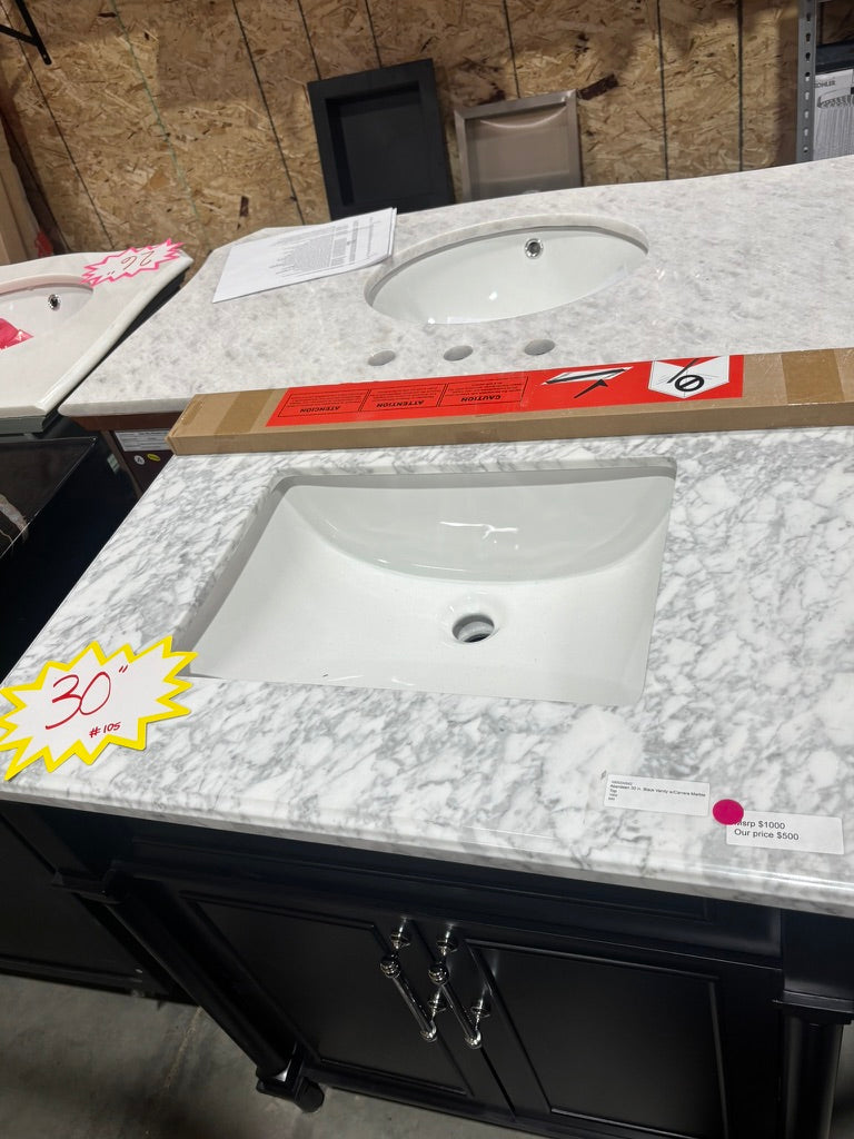 Aberdeen 30" black vanity