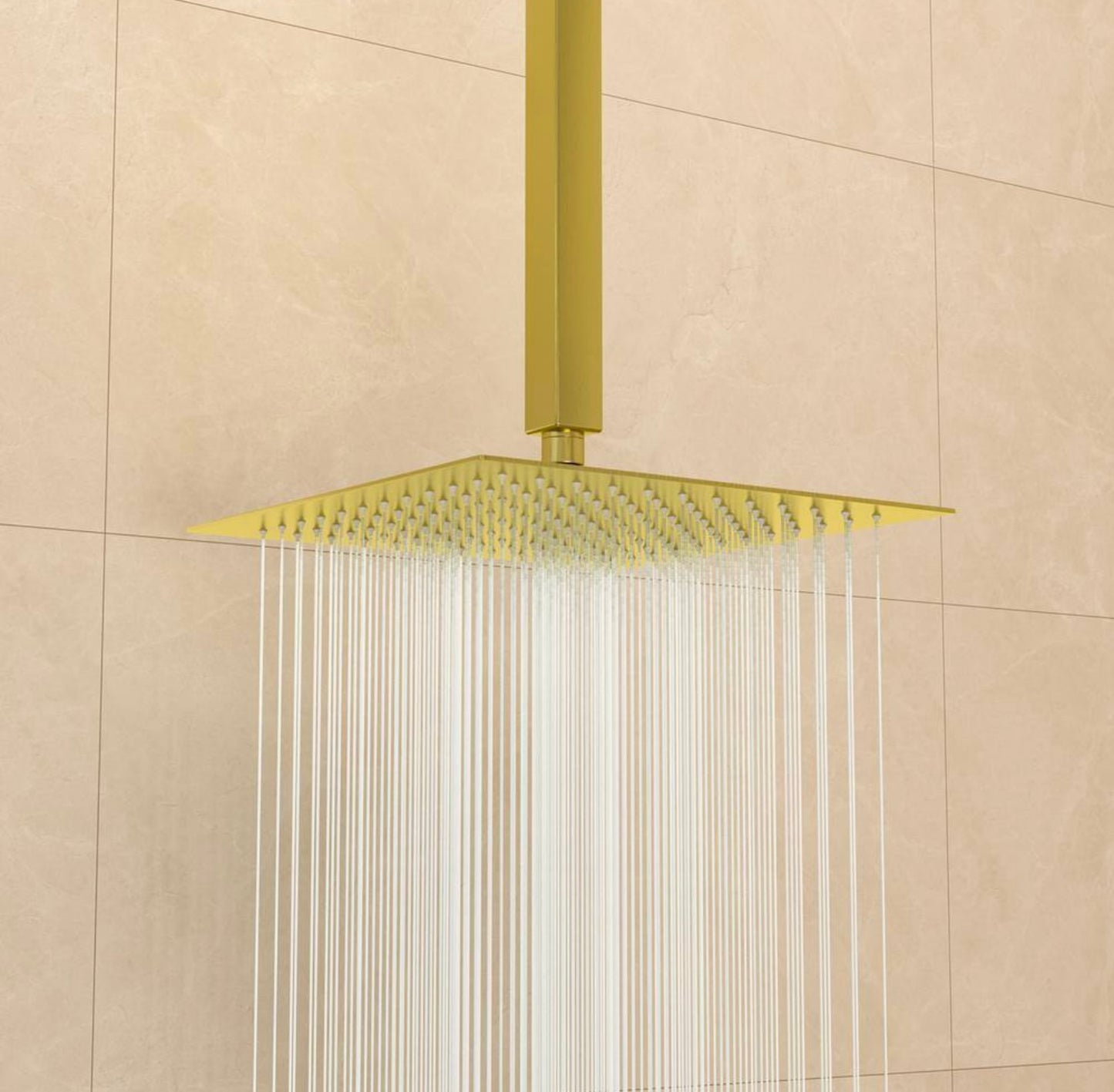 16" rain shower head in brushed gold