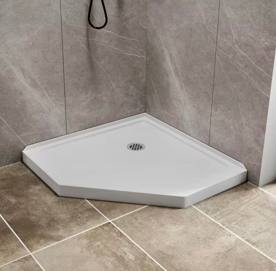 36"x36" Neo angle corner shower base white