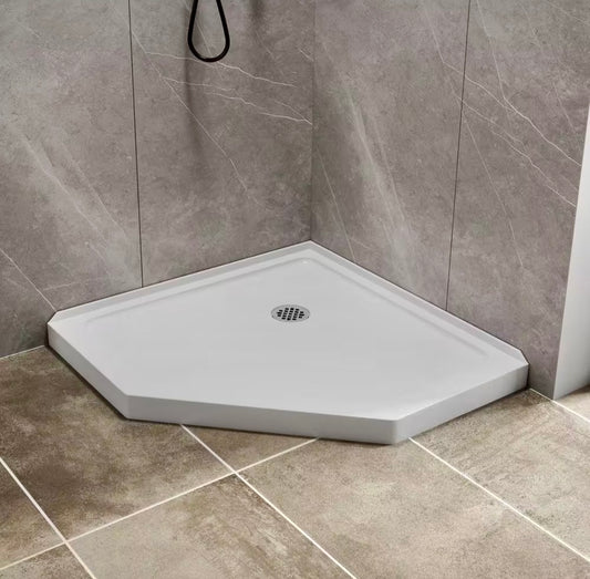 36"x36" Neo angle corner shower base white