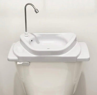 GreenFlow toilet tank sink in crisp white