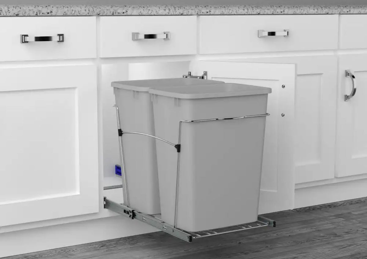 35Qt double trash can pull out