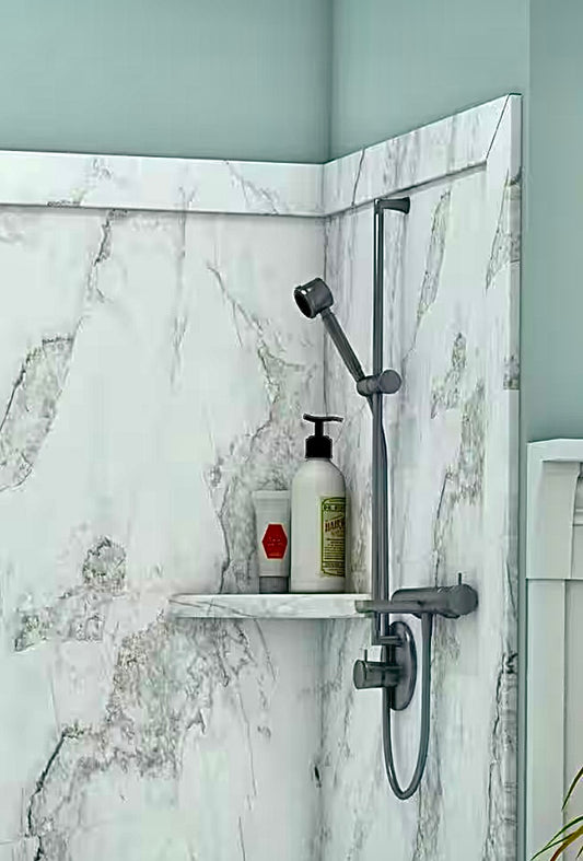 15" corner shower shelf niche in calypso