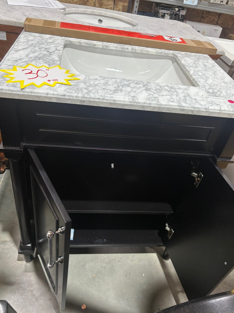 Aberdeen 30" black vanity