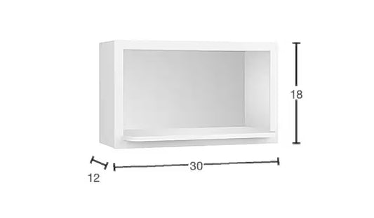 Courtland 30x18 microwave cabinet polar white