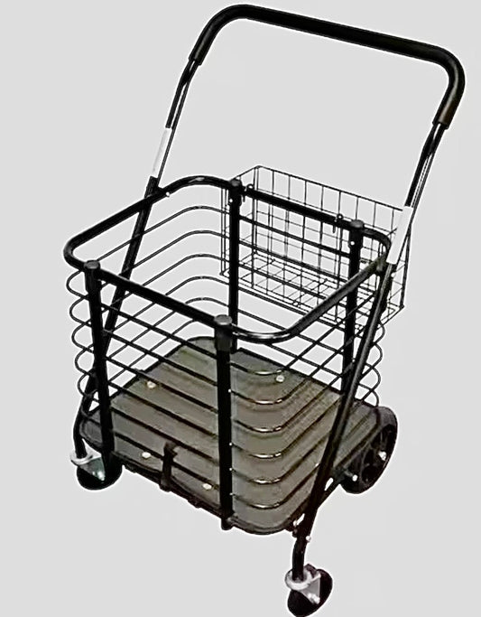 Steel shopping cart in black