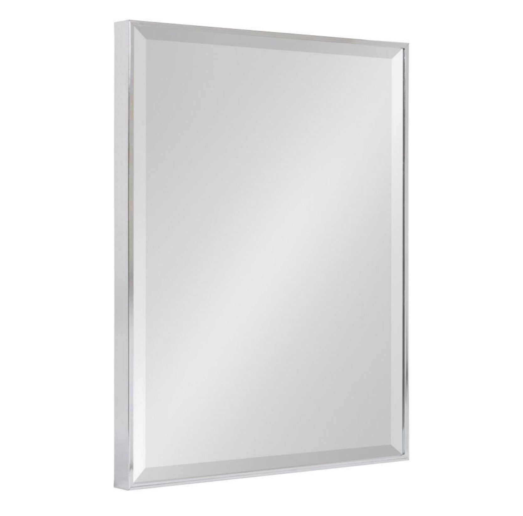 Medium rectangle chrome beveled mirror
