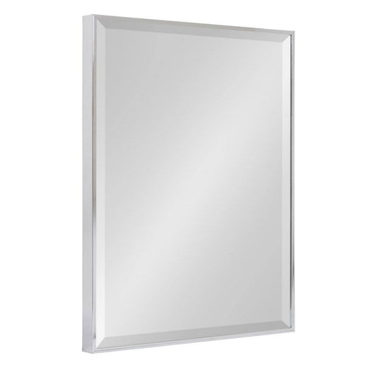 Medium rectangle chrome beveled mirror
