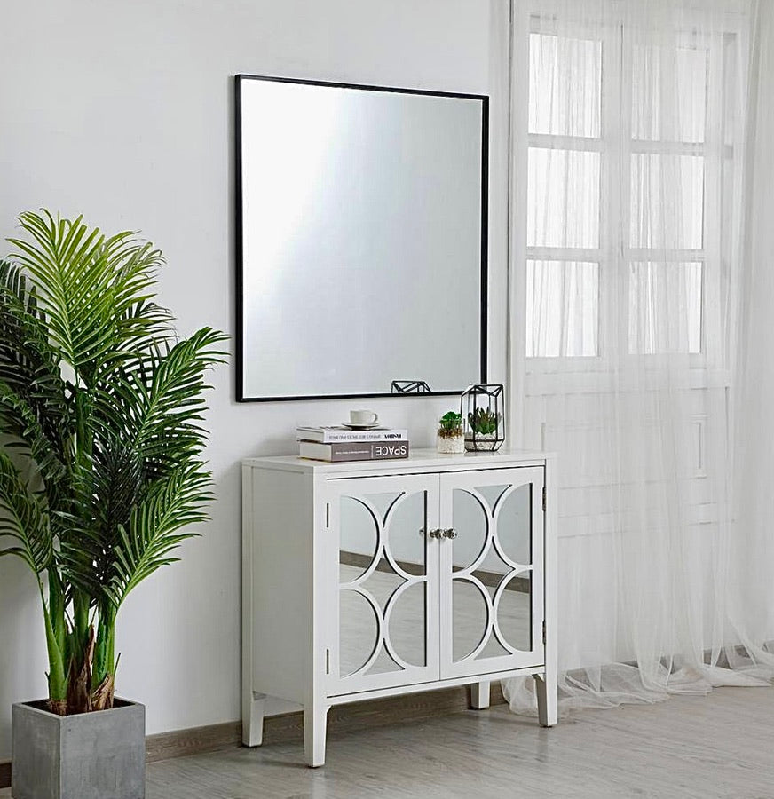 36"x36" black square mirror