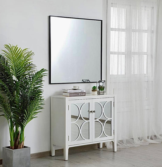 36"x36" black square mirror