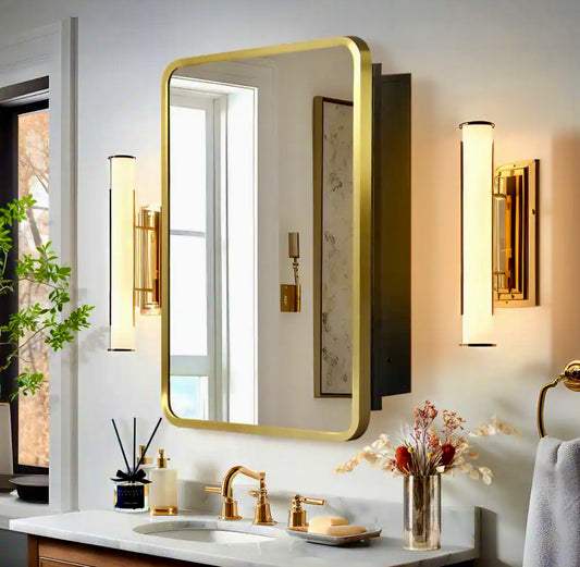 16"x24" medicine cabinet in gold