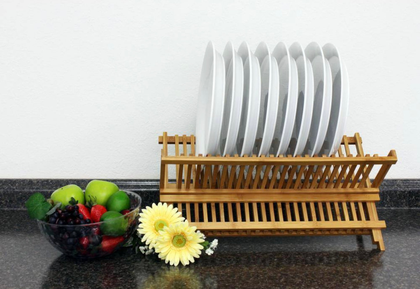 Bamboo plate rack
