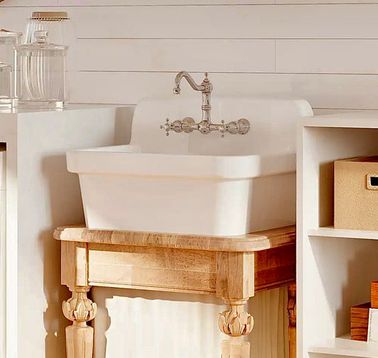Wall mount laundry sink 20"D x 24"W